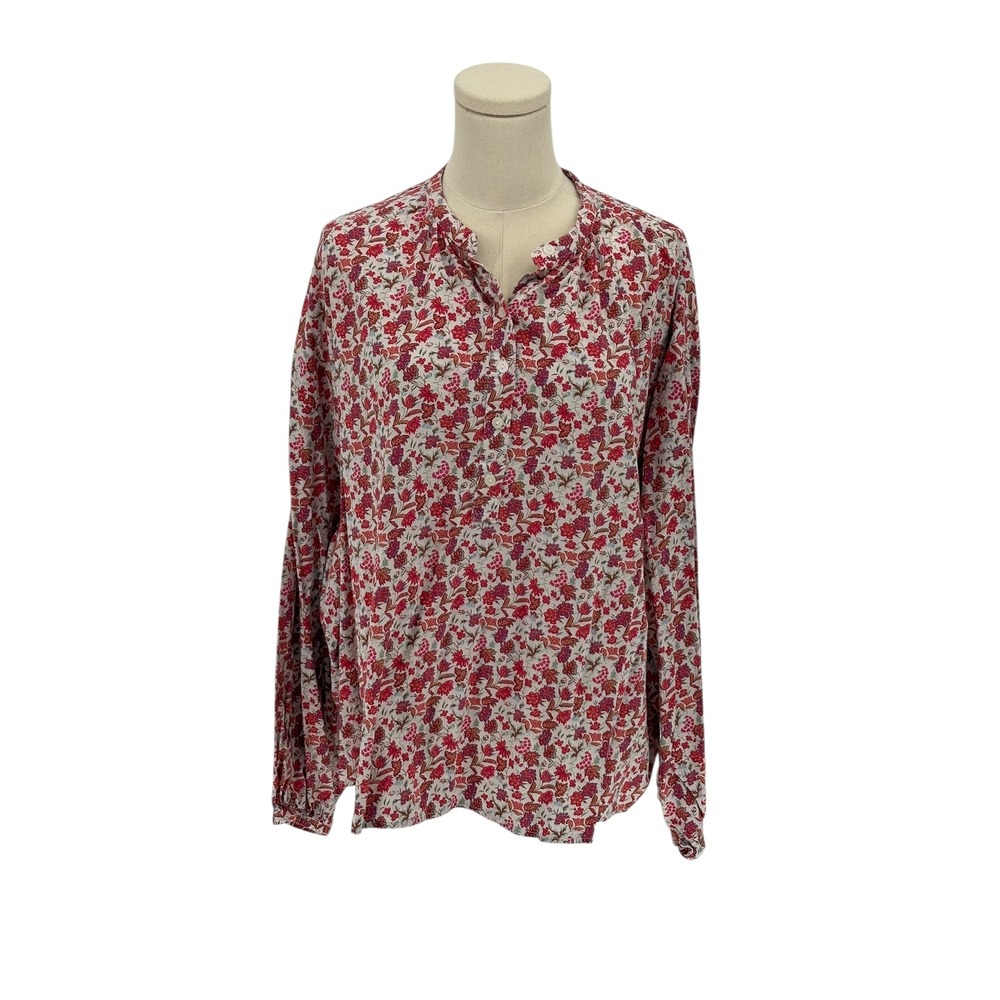Universal Thread Floral Print Top XXL Red White Blouse